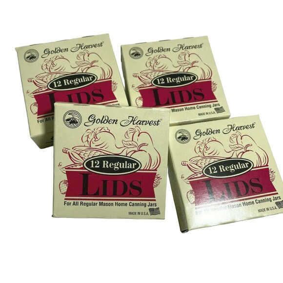 Canning Lids Regular Mouth Mason Jars Golden Harvest 4 Boxes Total 48 u - Picture 1 of 4